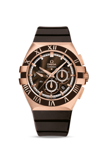 Omega Constellation Co-Axial 41 Chronograph Double Eagle Red Gold / Brown / Rubber